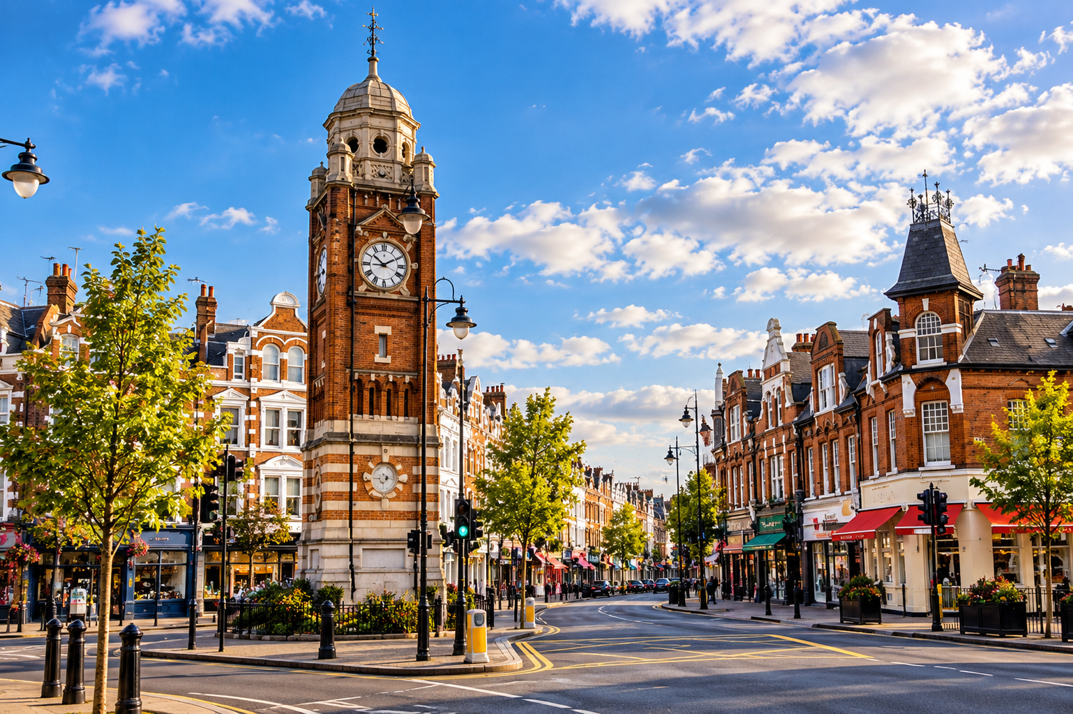 The clock tower on Crouch End Broadway